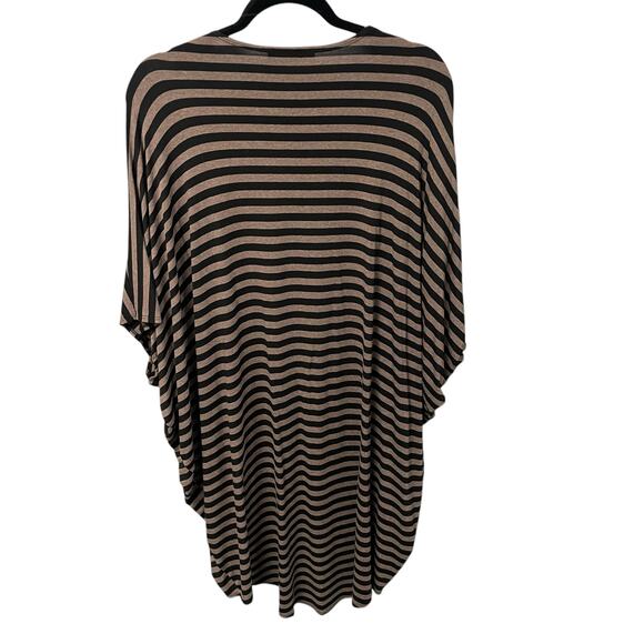 Bryn Walker Short Sleeve Oversized Long Sling Tan Black Striped Womens XS - Picture 6 of 6